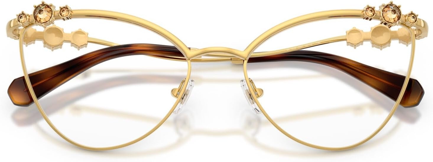 image:imageSwarovski Womens Sk1033 Cat Eye Prescription Eyewear FramesDark GoldDemo Lens