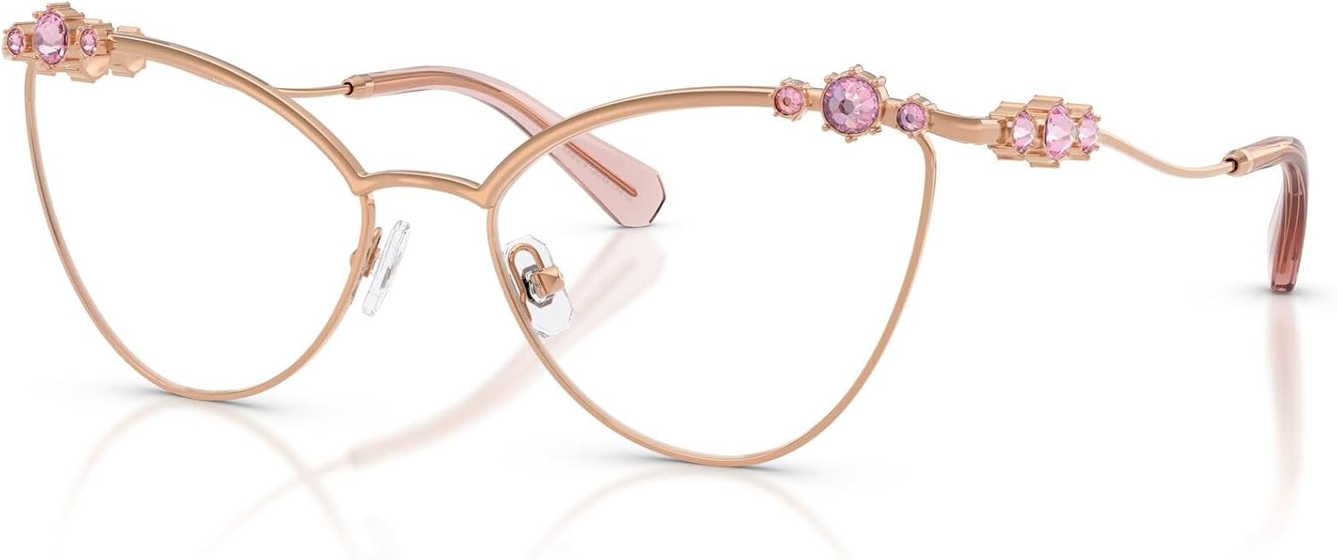 image:imageSwarovski Womens Sk1033 Cat Eye Prescription Eyewear FramesRose GoldDemo Lens