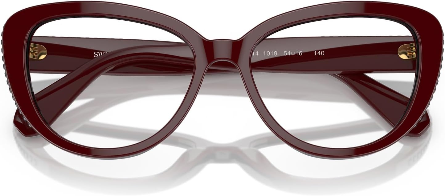 image:imageSwarovski Womens Sk2014 Cat Eye Prescription Eyewear FramesBurgundyDemo Lens