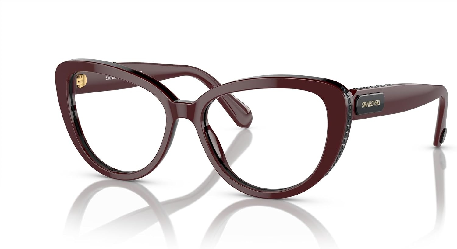 image:imageSwarovski Womens Sk2014 Cat Eye Prescription Eyewear FramesBurgundyDemo Lens
