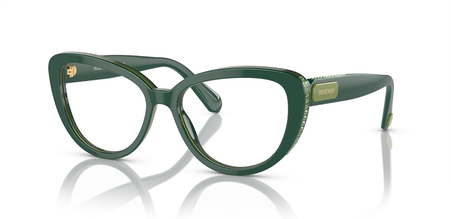 image:imageSwarovski Womens Sk2014 Cat Eye Prescription Eyewear FramesGreenDemo Lens