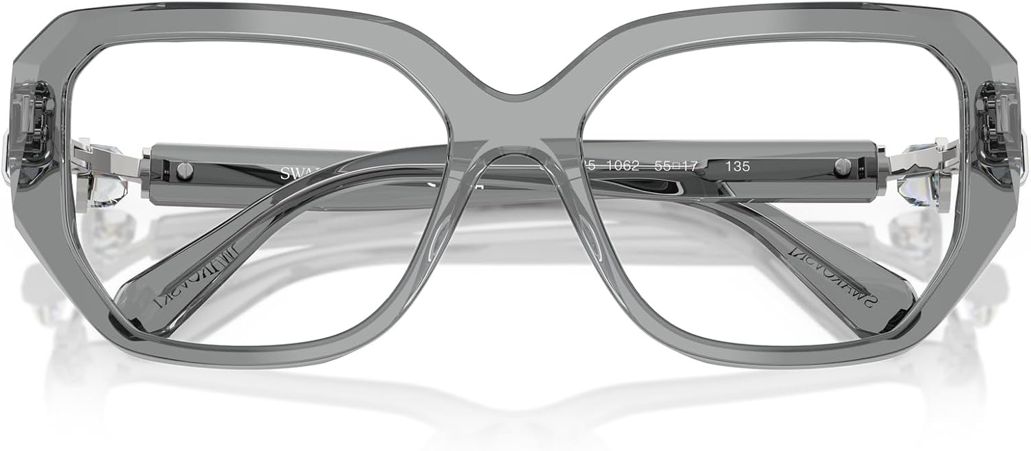 image:imageSwarovski Womens Sk2035 Square Prescription Eyewear FramesTransparent GreyDemo Lens