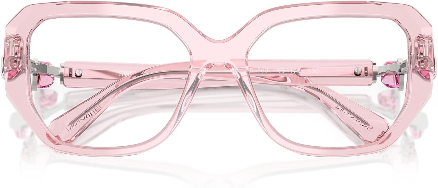 image:imageSwarovski Womens Sk2035 Square Prescription Eyewear FramesTransparent PinkDemo Lens
