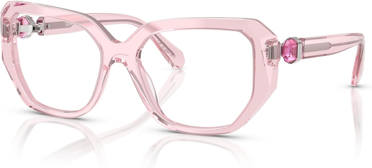 image:imageSwarovski Womens Sk2035 Square Prescription Eyewear FramesTransparent PinkDemo Lens