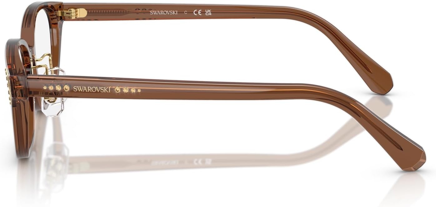 image:imageSwarovski Womens Sk2040d Oval Prescription Eyewear FramesTransparent BrownDemo Lens
