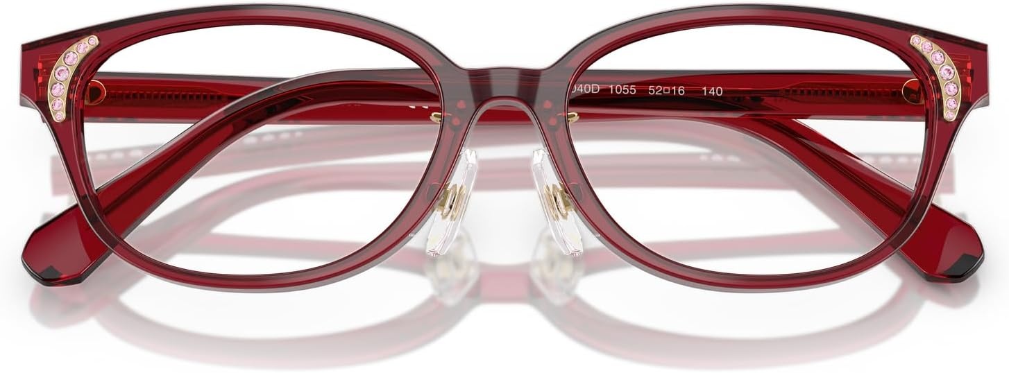 image:imageSwarovski Womens Sk2040d Oval Prescription Eyewear FramesTransparent BurgundyDemo Lens