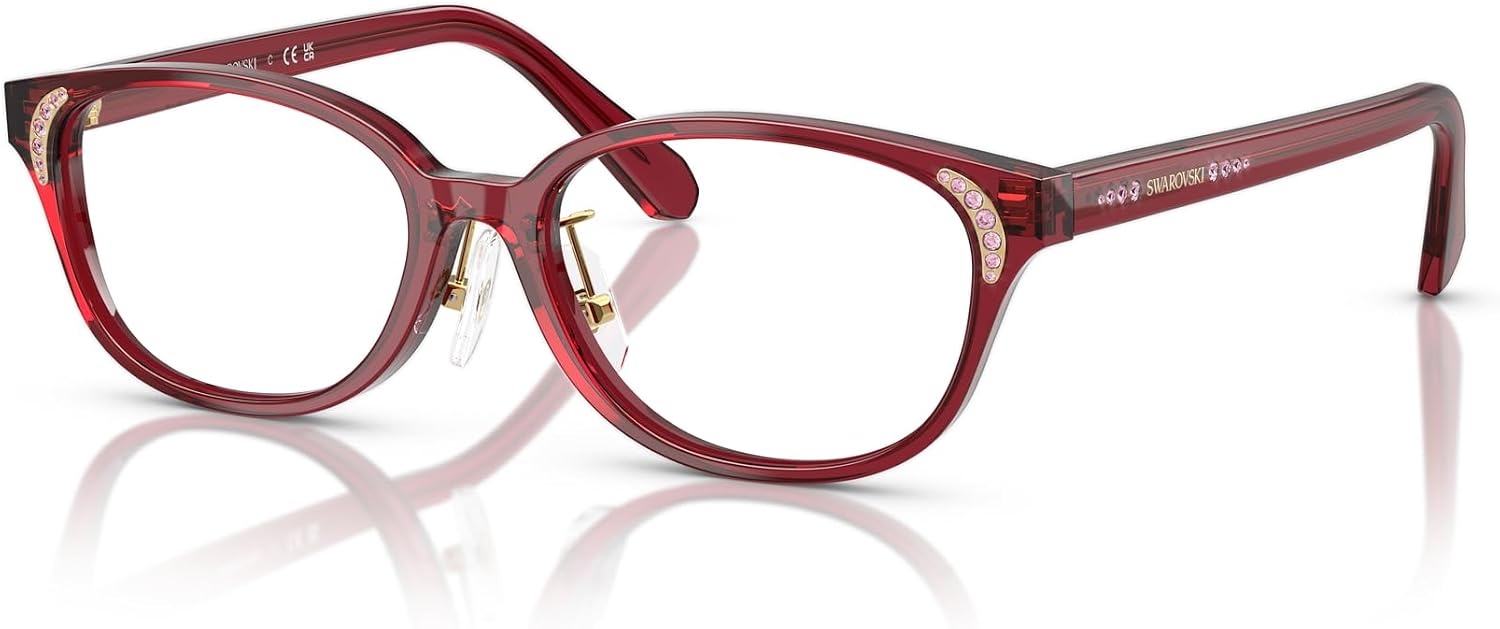 image:imageSwarovski Womens Sk2040d Oval Prescription Eyewear FramesTransparent BurgundyDemo Lens