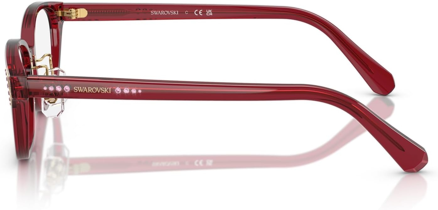 image:imageSwarovski Womens Sk2040d Oval Prescription Eyewear FramesTransparent BurgundyDemo Lens