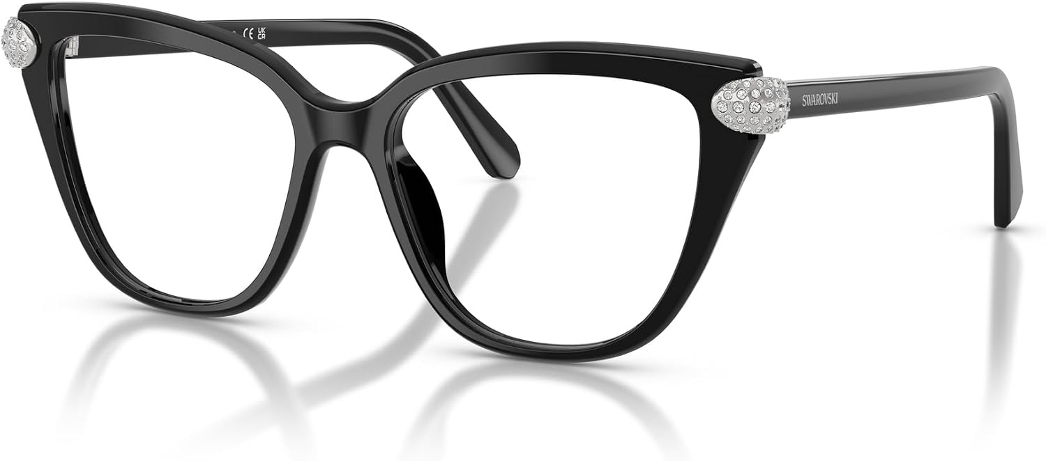 image:imageSwarovski Womens Sk2045 Cat Eye Prescription Eyewear FramesBlackDemo Lens