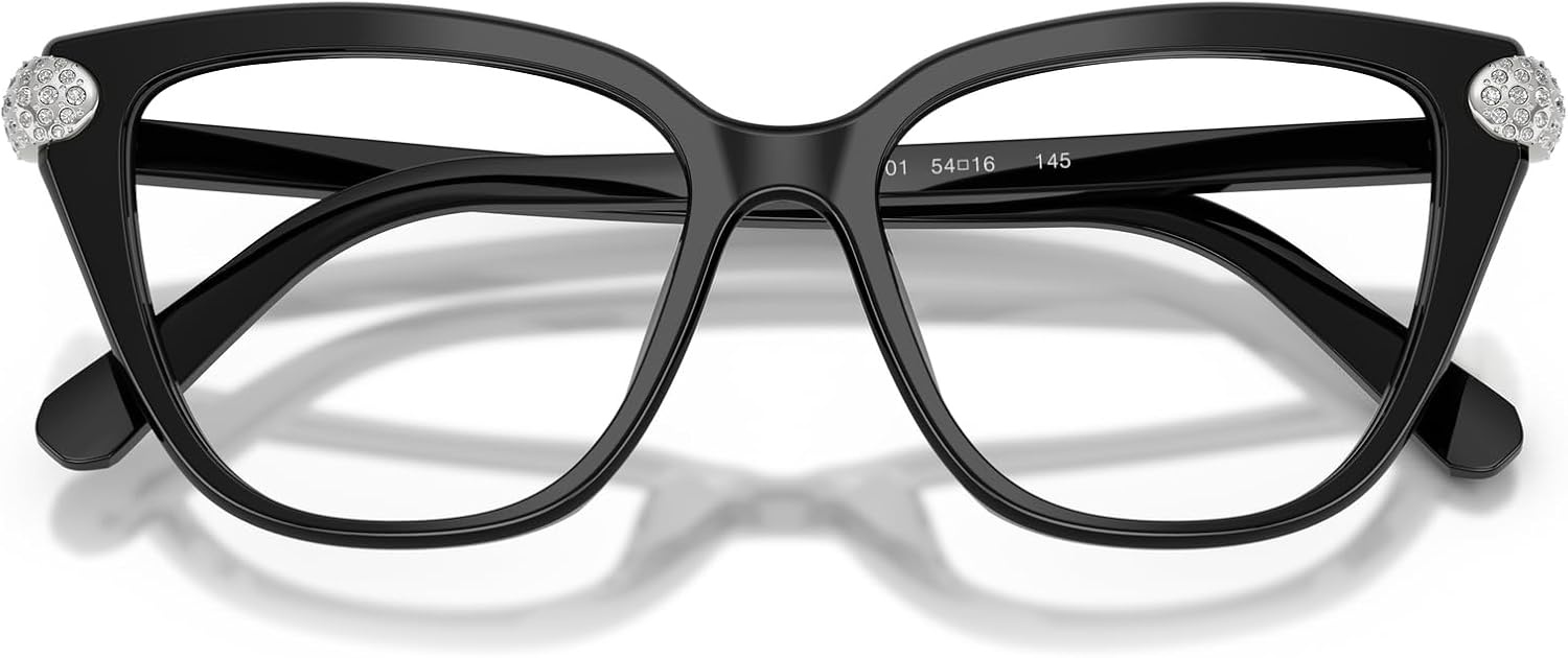 image:imageSwarovski Womens Sk2045 Cat Eye Prescription Eyewear FramesBlackDemo Lens