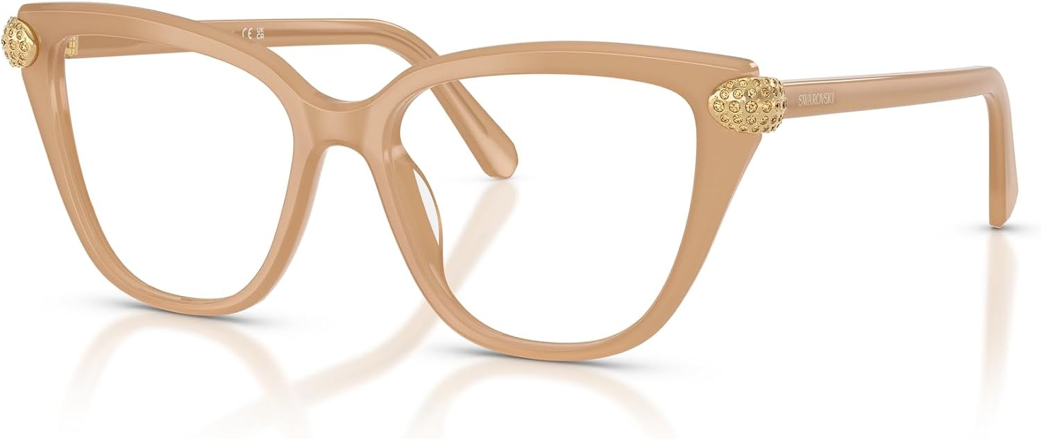 image:imageSwarovski Womens Sk2045 Cat Eye Prescription Eyewear FramesMilky BeigeDemo Lens