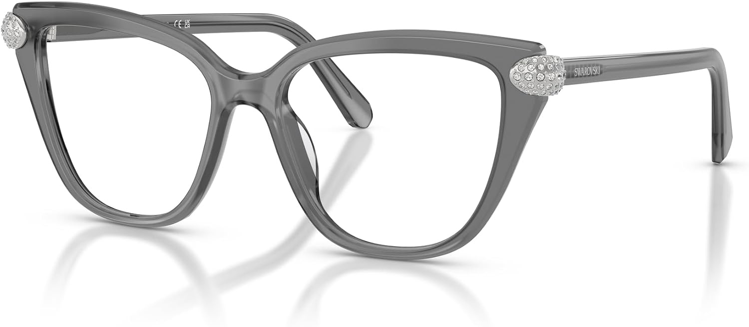 image:imageSwarovski Womens Sk2045 Cat Eye Prescription Eyewear FramesMilky GreyDemo Lens