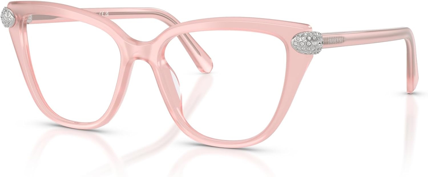 image:imageSwarovski Womens Sk2045 Cat Eye Prescription Eyewear FramesMilky PinkDemo Lens