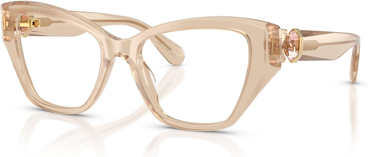 image:imageSwarovski Womens Sk2050u Universal Fit Cat Eye Prescription Eyewear FramesMilky BeigeDemo Lens