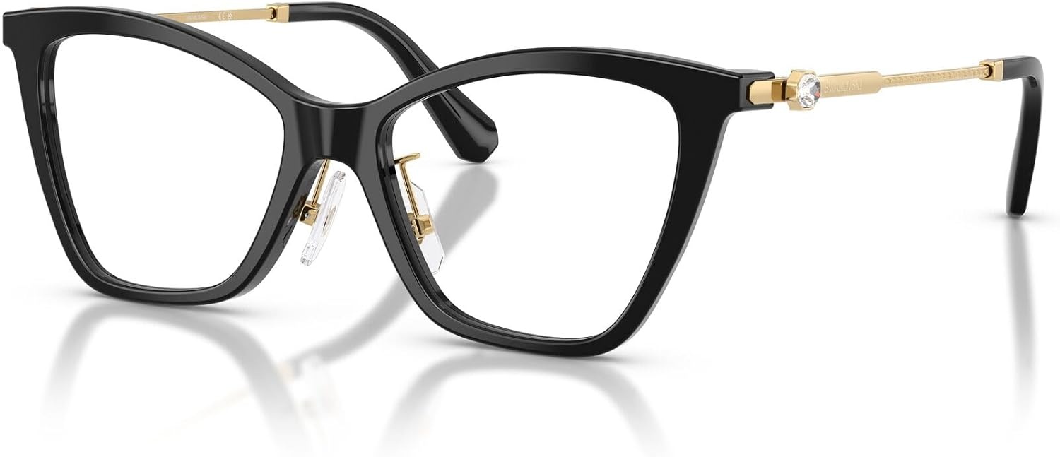 image:imageSwarovski Womens Sk2051f Low Bridge Fit Cat Eye Prescription Eyewear FramesBlackDemo Lens