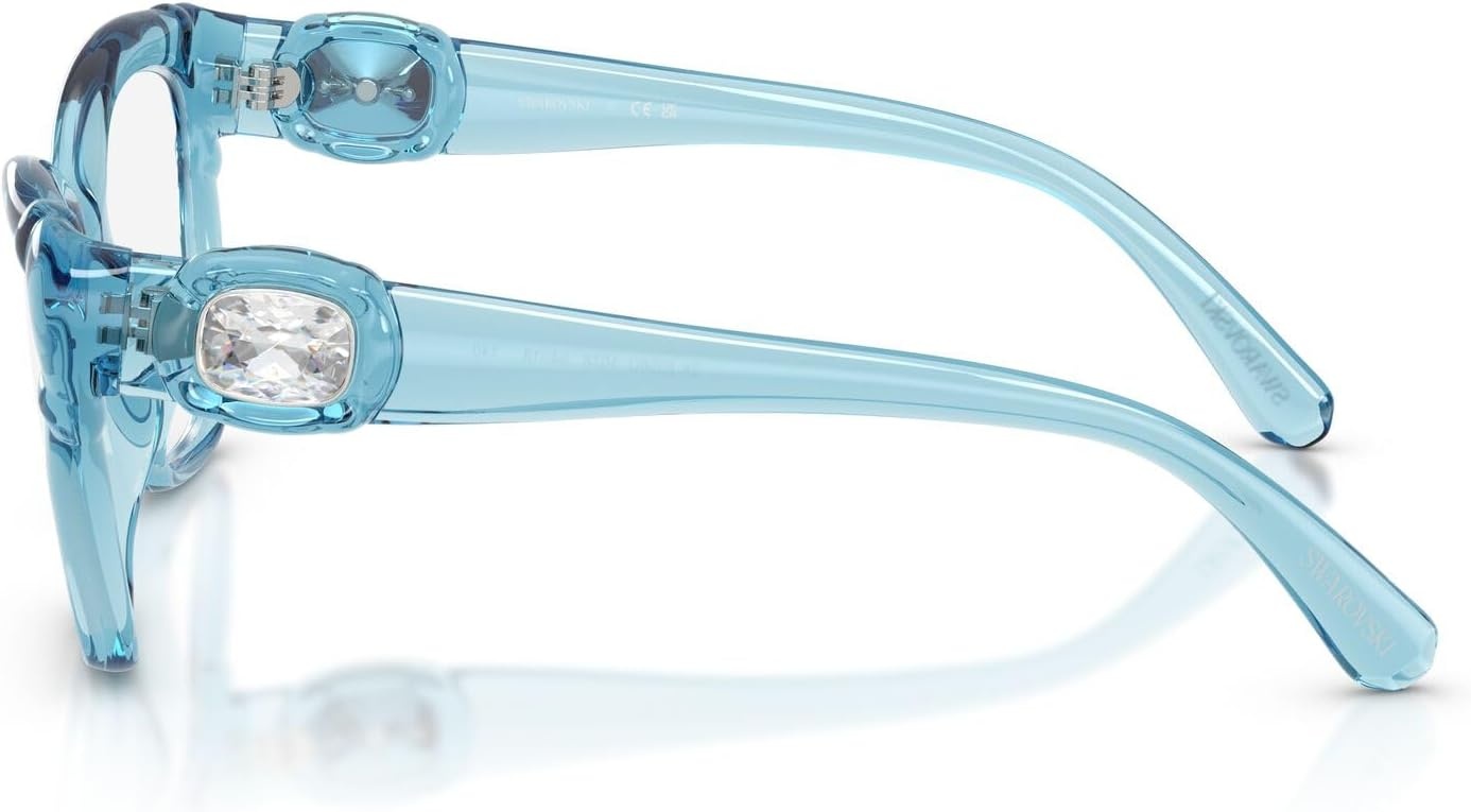 image:imageSwarovski Womens Sk2056u Universal Fit Cat Eye Prescription Eyewear FramesTransparent Light BlueDemo Lens
