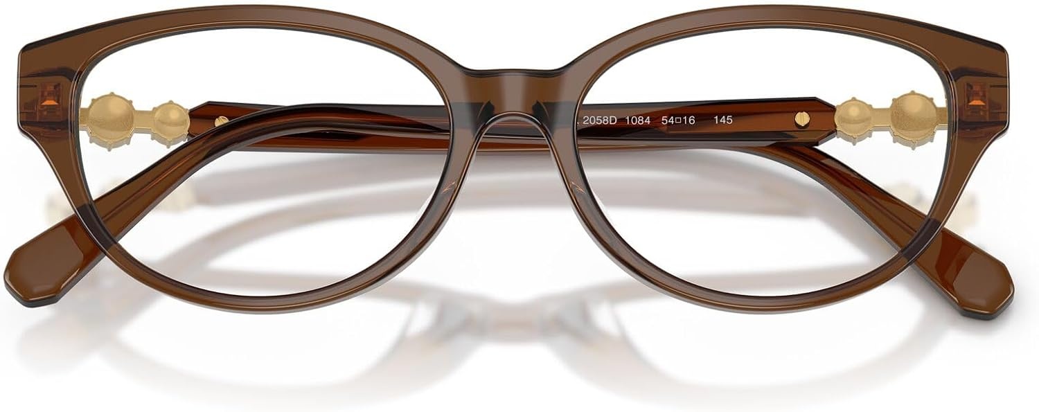 image:imageSwarovski Womens Sk2058d Round Prescription Eyewear FramesTransparent BrownDemo Lens