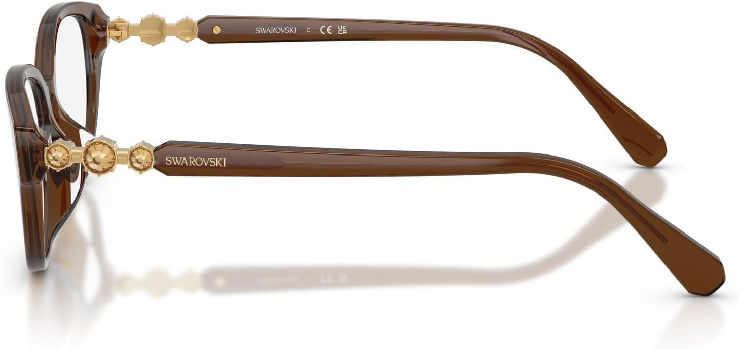 image:imageSwarovski Womens Sk2058d Round Prescription Eyewear FramesTransparent BrownDemo Lens