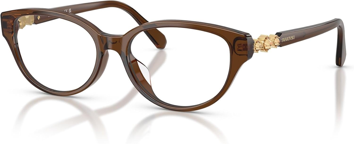 image:imageSwarovski Womens Sk2058d Round Prescription Eyewear FramesTransparent BrownDemo Lens