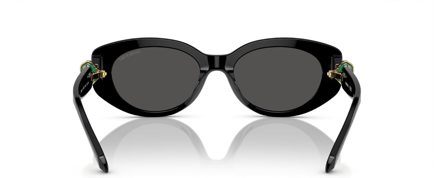 image:imageSwarovski Womens Sk6002f Low Bridge Fit Oval SunglassesBlackDark Grey