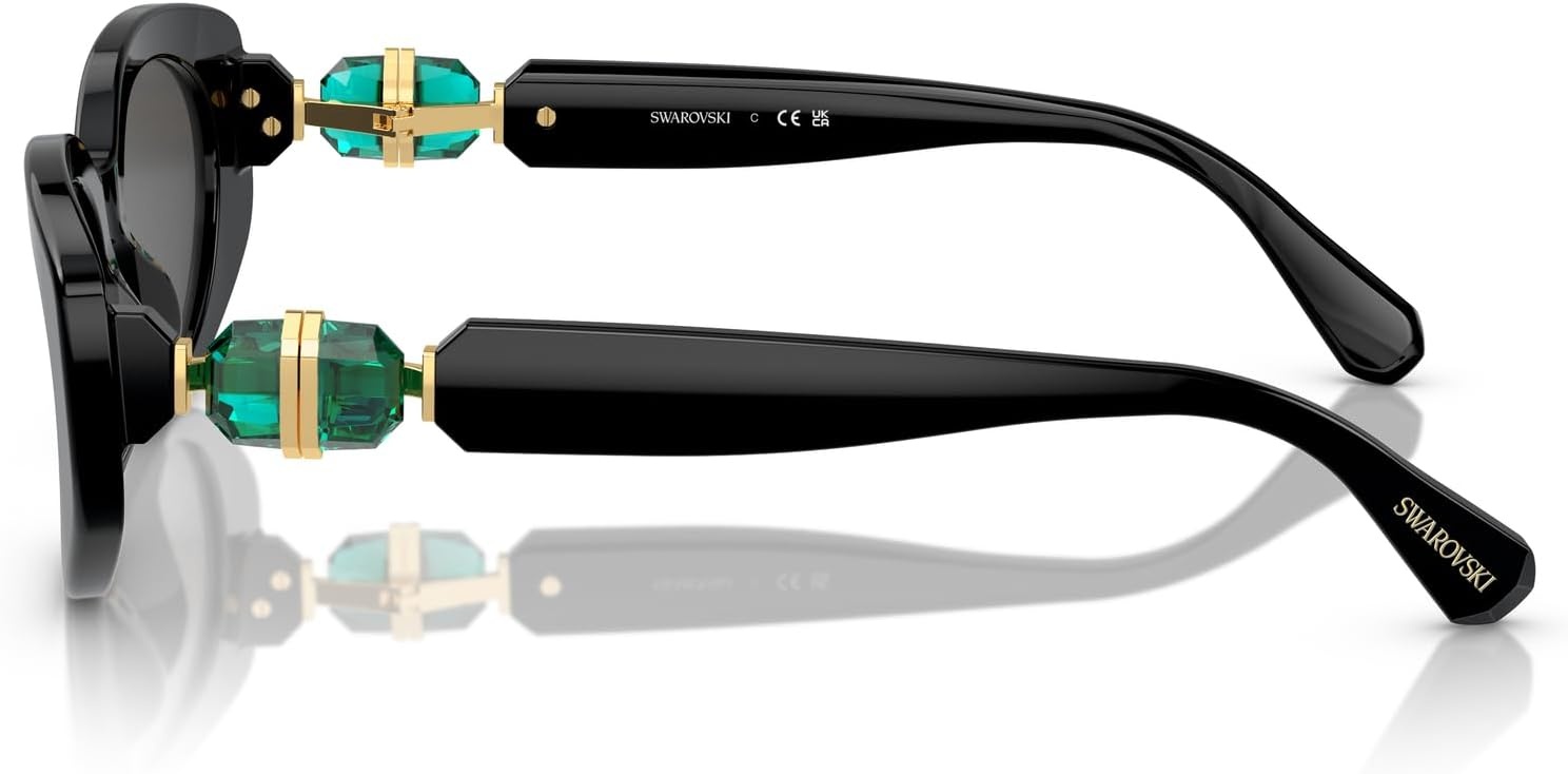 image:imageSwarovski Womens Sk6002f Low Bridge Fit Oval SunglassesBlackDark Grey