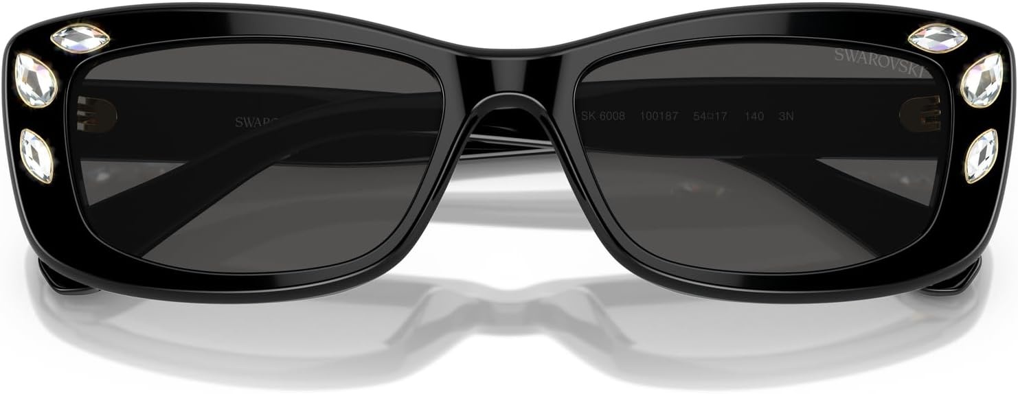 image:imageSwarovski Womens Sk6008 Square SunglassesBlackDark Grey