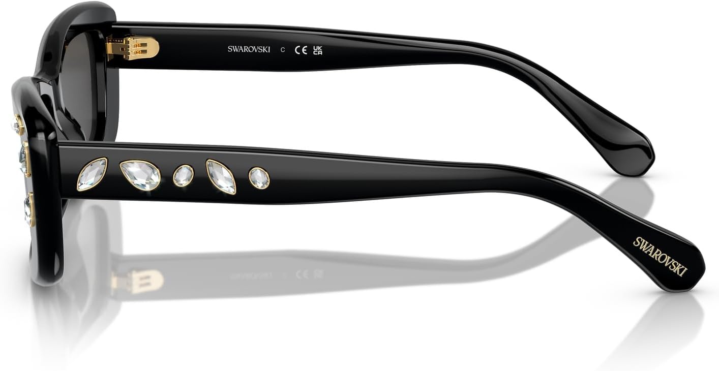 image:imageSwarovski Womens Sk6008 Square SunglassesBlackDark Grey
