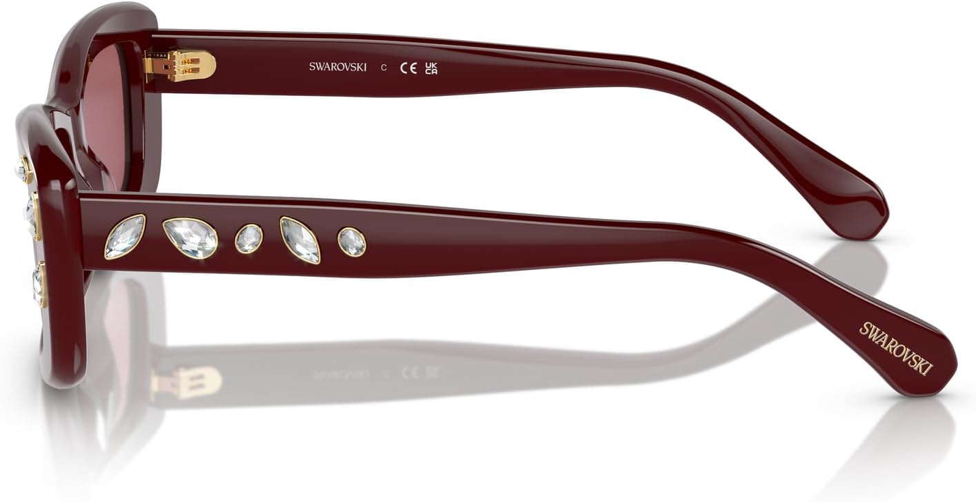 image:imageSwarovski Womens Sk6008 Square SunglassesBurgundyGreen