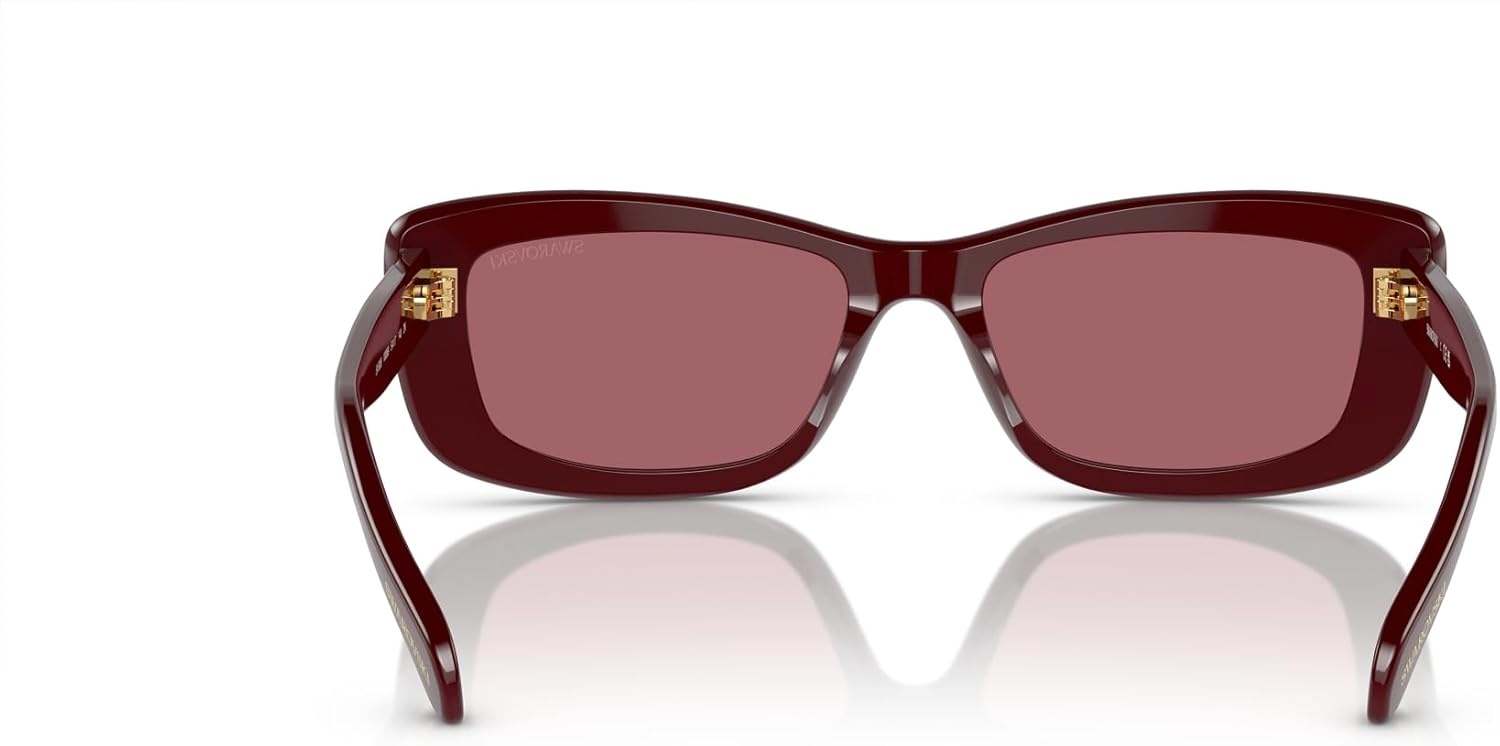 image:imageSwarovski Womens Sk6008 Square SunglassesBurgundyGreen