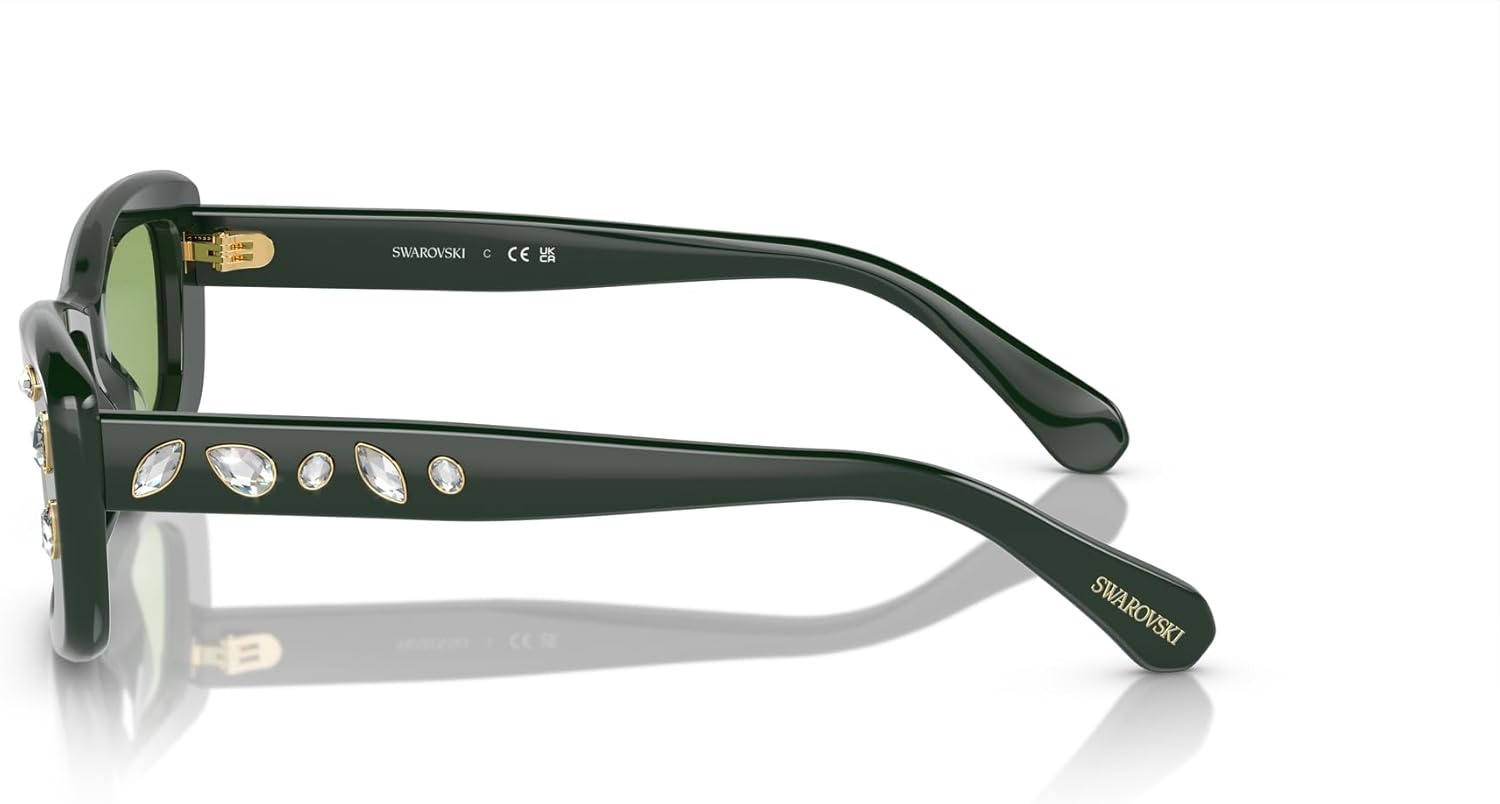 image:imageSwarovski Womens Sk6008 Square SunglassesDark GreenDark Green