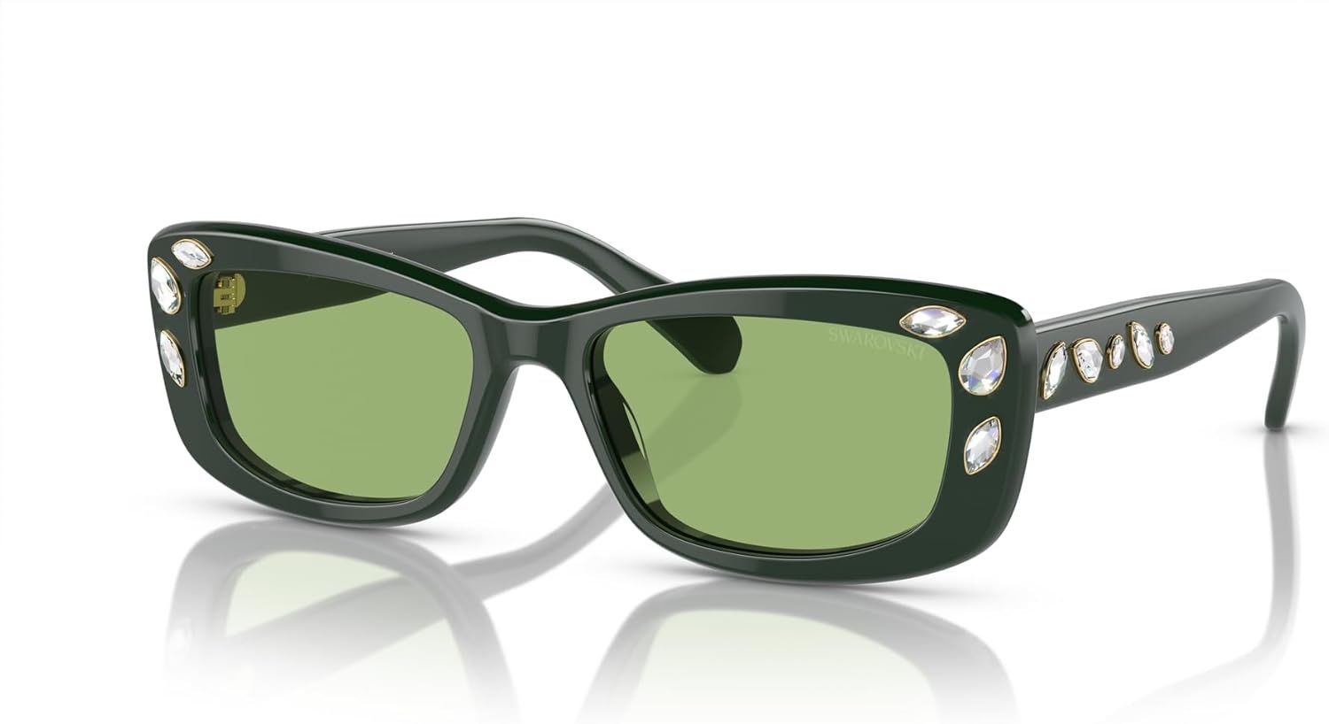 image:imageSwarovski Womens Sk6008 Square SunglassesDark GreenDark Green