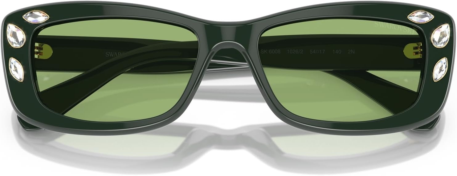image:imageSwarovski Womens Sk6008 Square SunglassesDark GreenDark Green