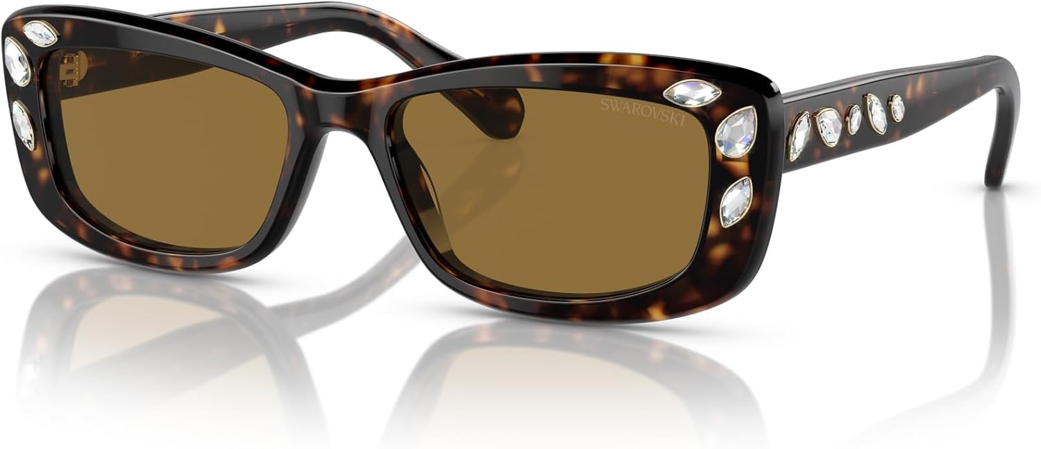 image:imageSwarovski Womens Sk6008 Square SunglassesDark HavanaBronze