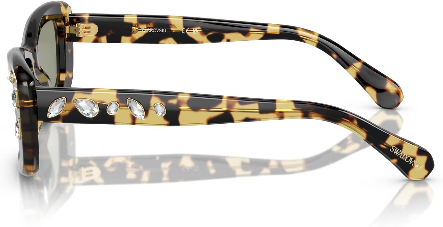 image:imageSwarovski Womens Sk6008 Square SunglassesMedium HavanaGreen