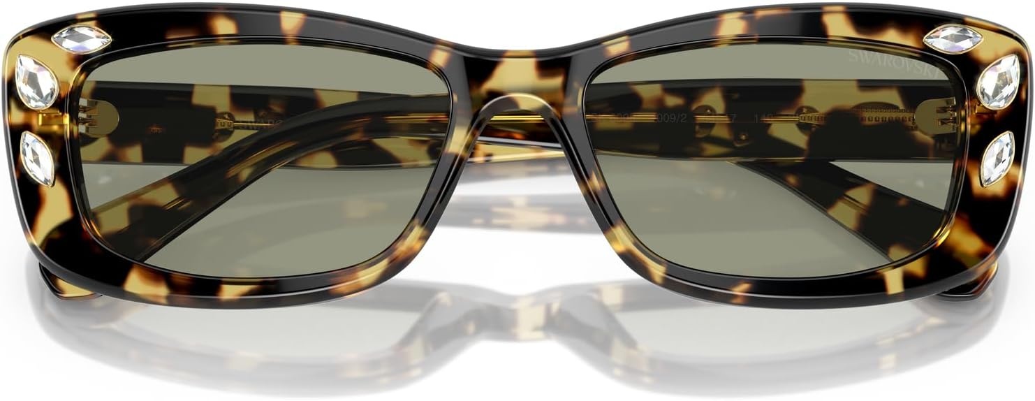image:imageSwarovski Womens Sk6008 Square SunglassesMedium HavanaGreen