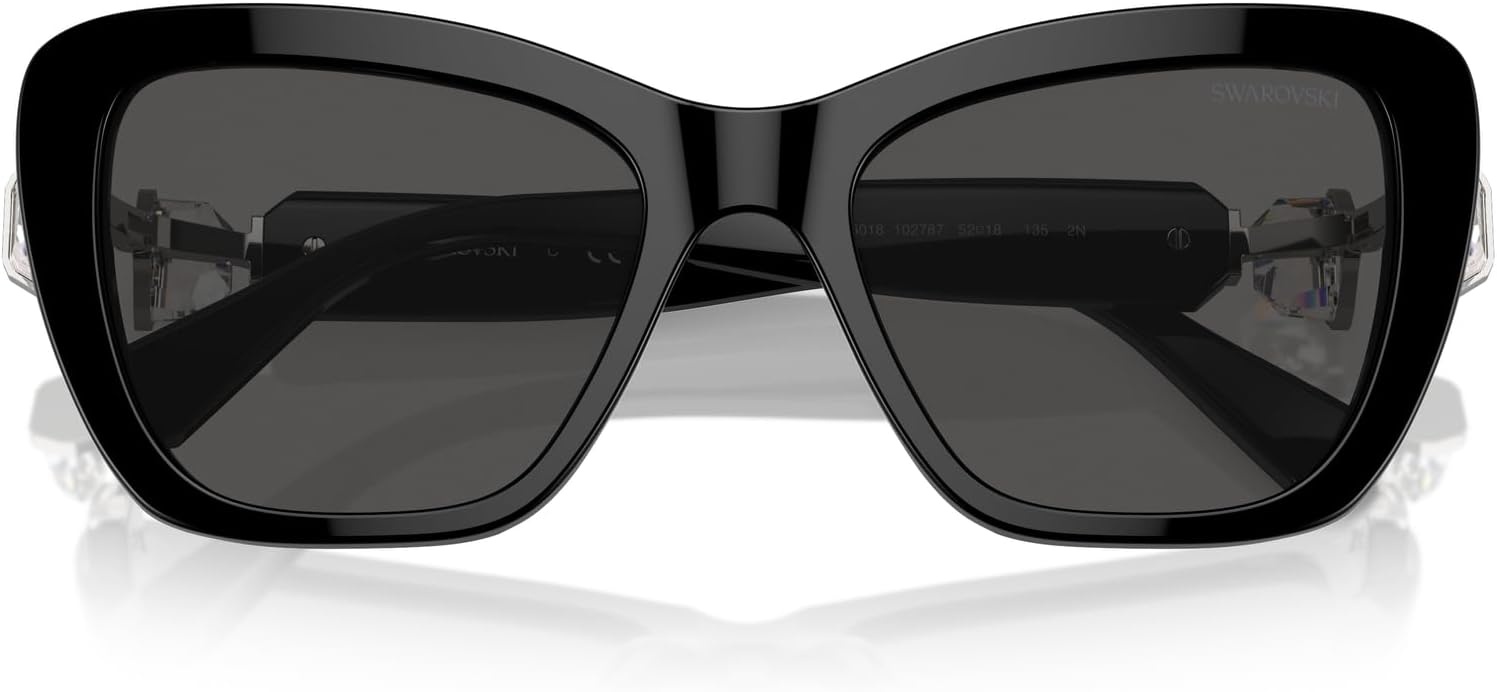 image:imageSwarovski Womens Sk6018 Butterfly SunglassesBlackDark Grey