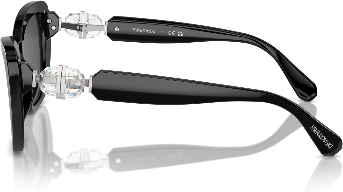 image:imageSwarovski Womens Sk6018 Butterfly SunglassesBlackDark Grey