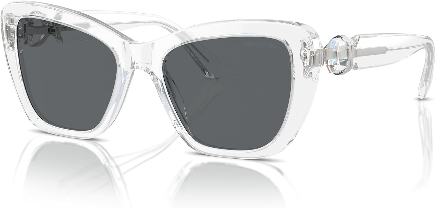 image:imageSwarovski Womens Sk6018 Butterfly SunglassesCrystalDark Grey