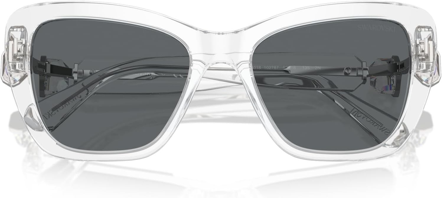 image:imageSwarovski Womens Sk6018 Butterfly SunglassesCrystalDark Grey