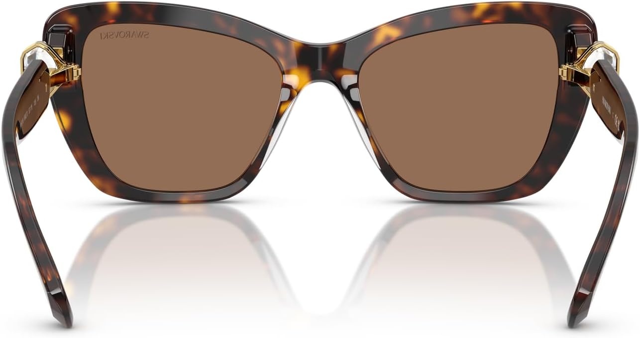 image:imageSwarovski Womens Sk6018 Butterfly SunglassesHavanaDark Brown