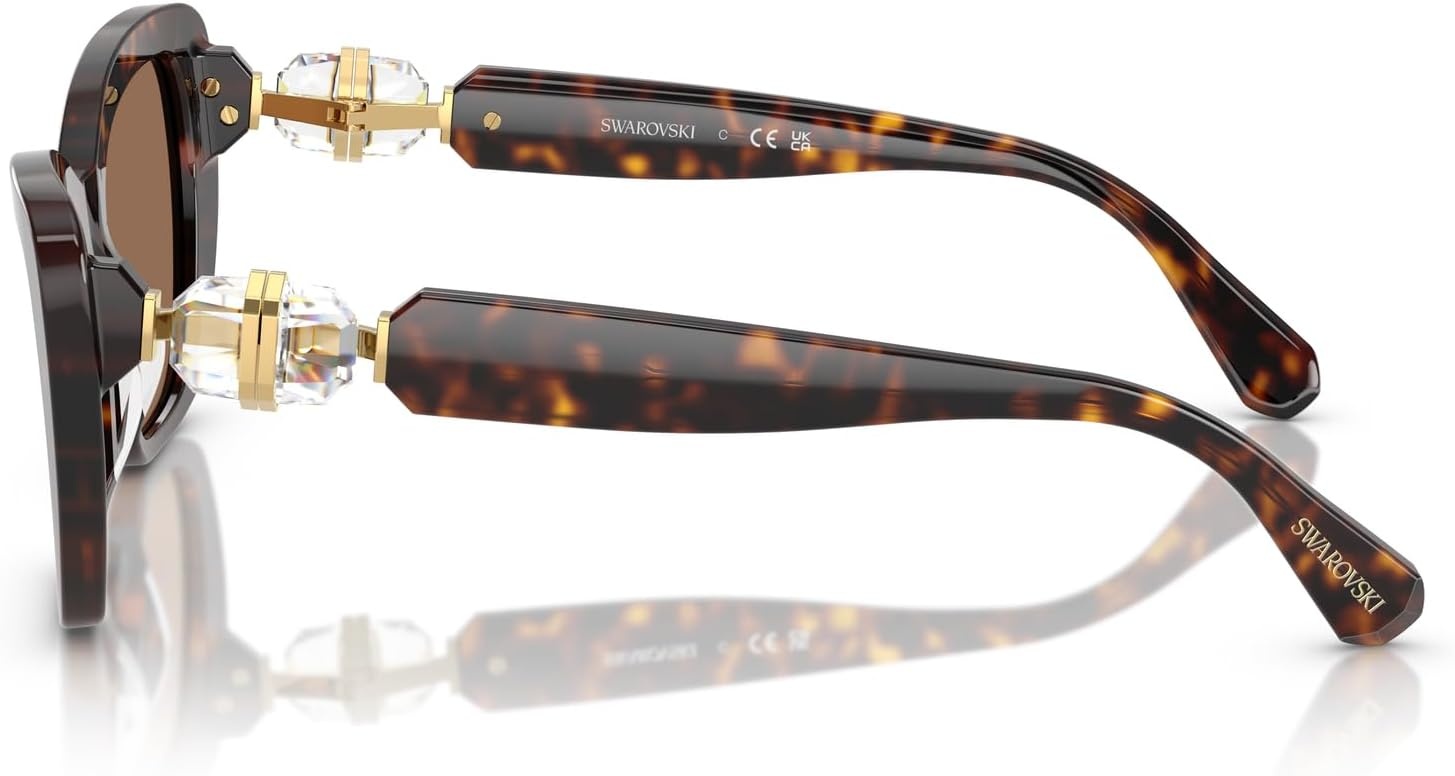 image:imageSwarovski Womens Sk6018 Butterfly SunglassesHavanaDark Brown