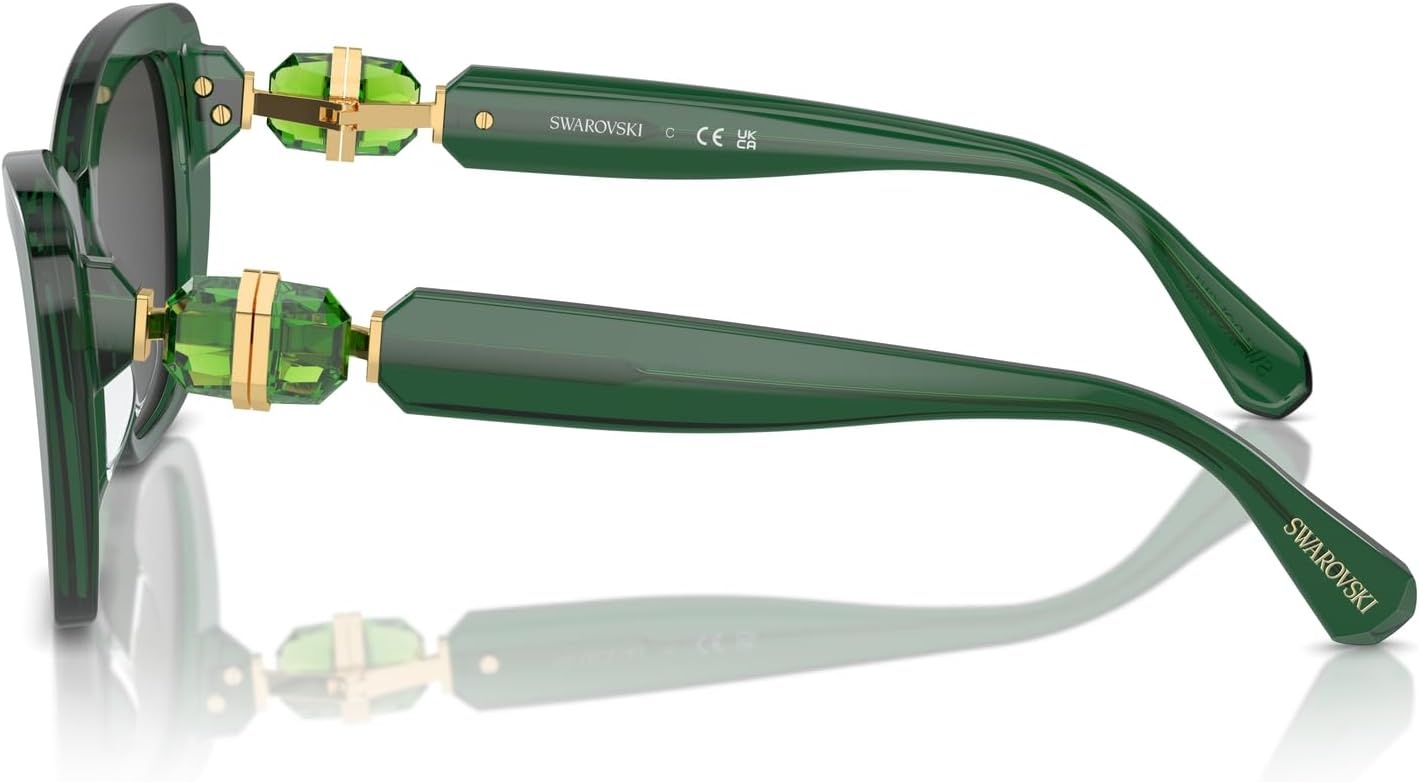 image:imageSwarovski Womens Sk6018 Butterfly SunglassesTransparent Dark GreenDark Grey