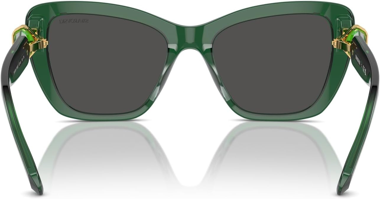 image:imageSwarovski Womens Sk6018 Butterfly SunglassesTransparent Dark GreenDark Grey