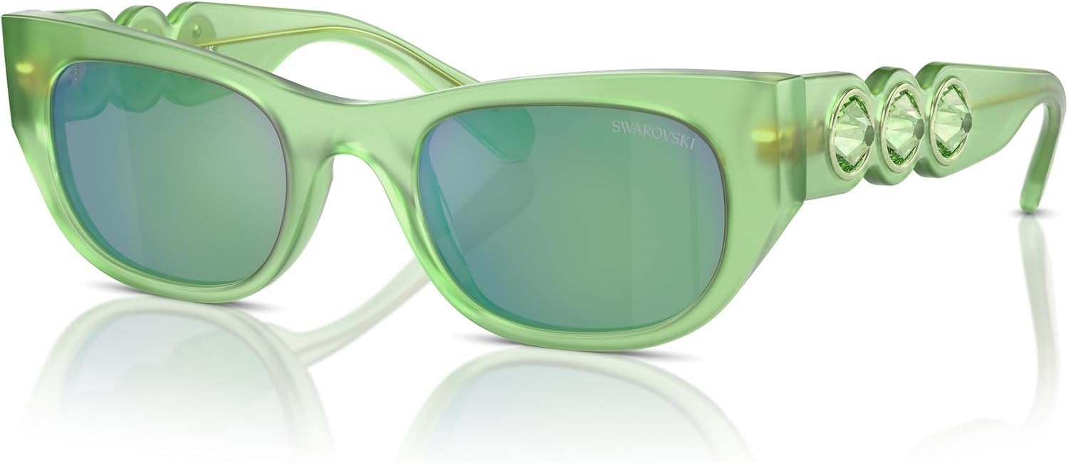 image:imageSwarovski Womens Sk6022 Cat Eye SunglassesBlackDark Grey