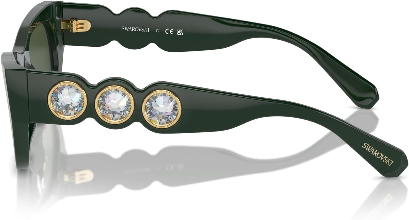 image:imageSwarovski Womens Sk6022 Cat Eye SunglassesGunmetalLight Grey Mirrored Silver