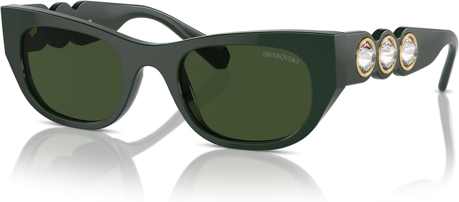 image:imageSwarovski Womens Sk6022 Cat Eye SunglassesGunmetalLight Grey Mirrored Silver