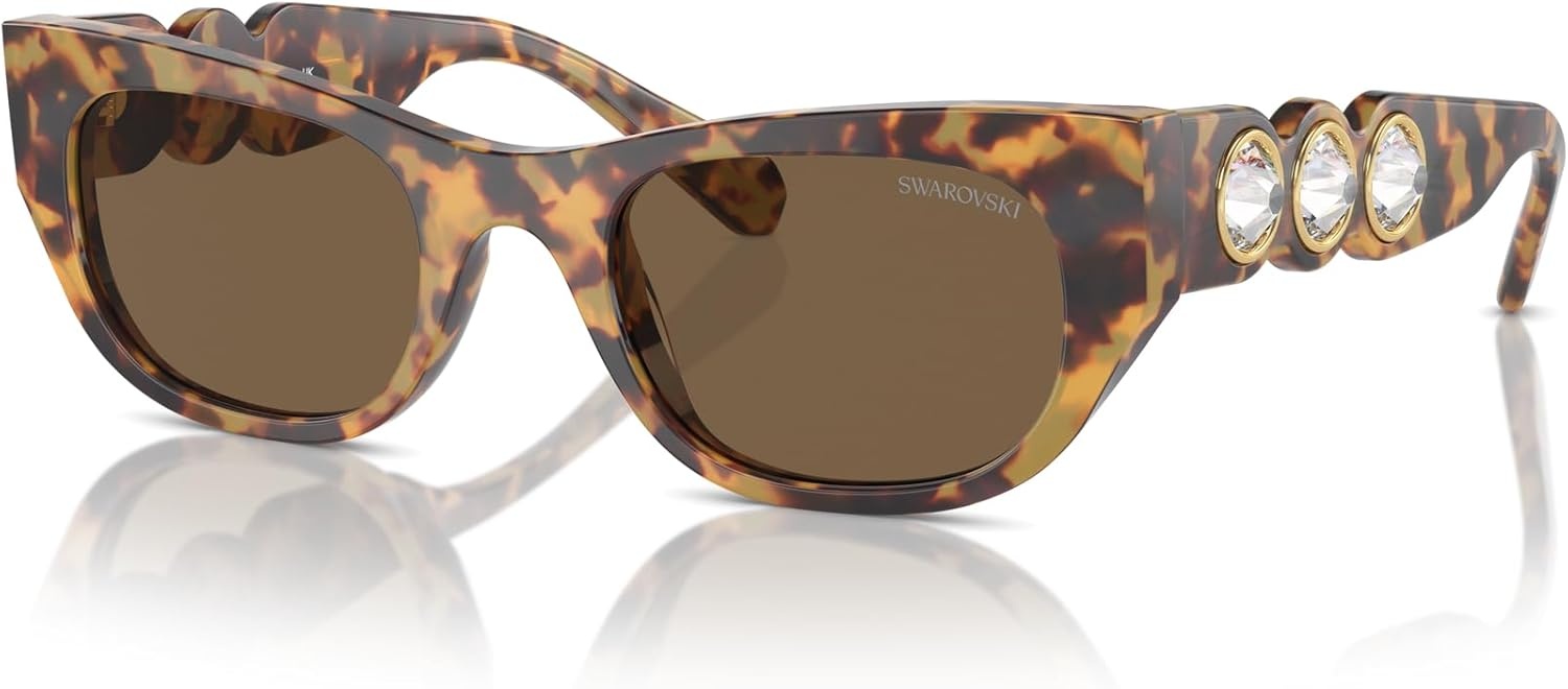 image:imageSwarovski Womens Sk6022 Cat Eye SunglassesPale GoldClear Gradient Pink