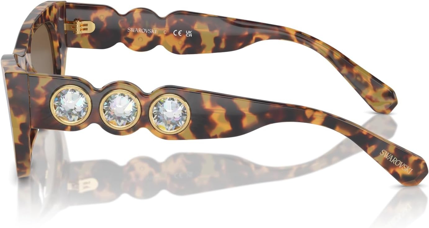 image:imageSwarovski Womens Sk6022 Cat Eye SunglassesPale GoldClear Gradient Pink