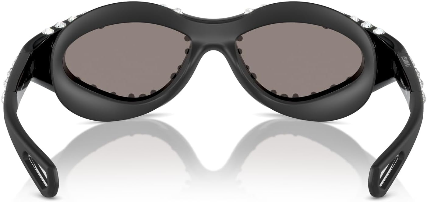 image:imageSwarovski Womens Sk6024 Oval SunglassesMilky WhiteGrey Mirrored Black