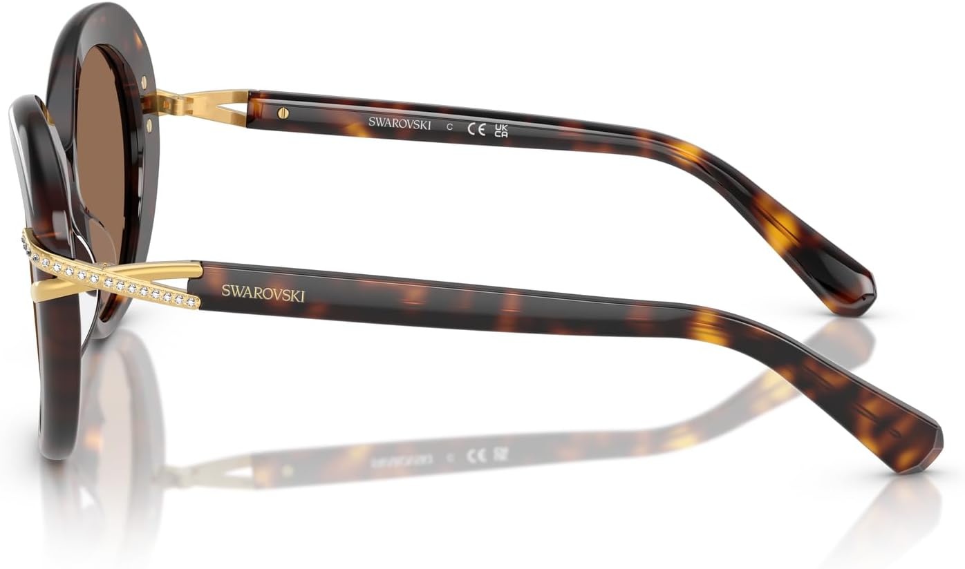 image:imageSwarovski Womens Sk6026 Butterfly SunglassesHavanaDark Brown
